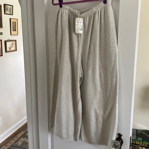 NWT Joan Vass cropped wide leg pant size 2 (Large)  heather